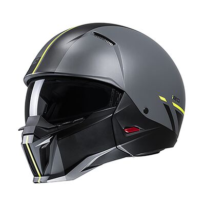 HJC i20 - Matt Grey / Yellow | HJC Open Face Helmets at Two Wheel Centre