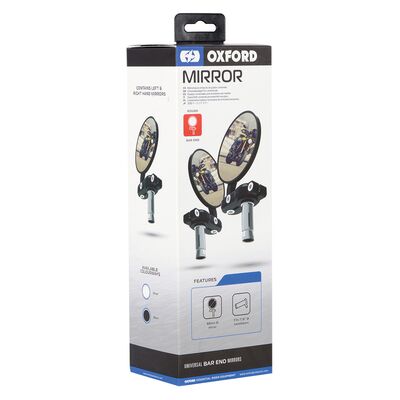 Oxford Universal Bar End Mirrors - Black