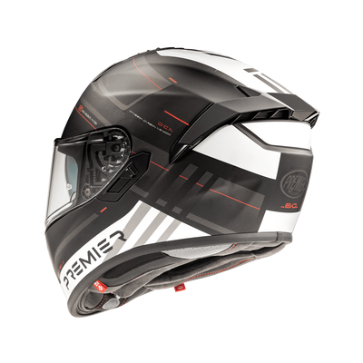 Premier Evoluzione Sport Touring Helmet - Black / White | Premier Helmets from Two Wheel Centre