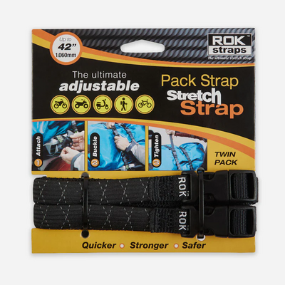ROK Straps -  Pack Stretch Straps - Black Reflective