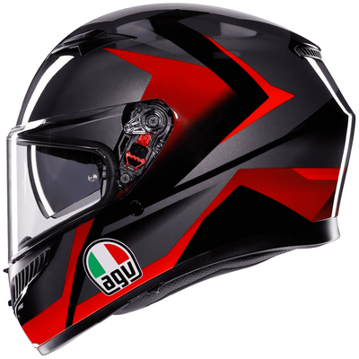 AGV K3 Striga - Matt Black/Grey/Red | AGV Motorcycle Helmets | Free UK Delivery from Two Wheel Centre Mansfield Ltd
