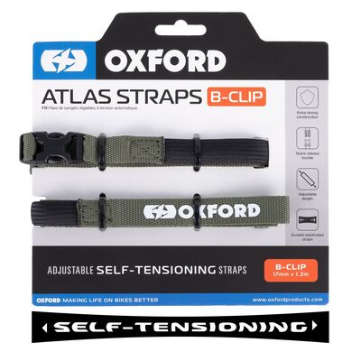 Oxford Atlas B-Clip 17mm x 1.2m - Lichen Green | Oxford Motorcycle Luggage