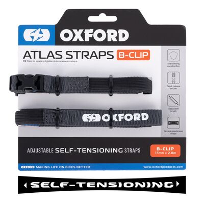 Oxford Atlas B-Clip 17mm x 2.0m - Asphalt Grey | Oxford Motorcycle Luggage