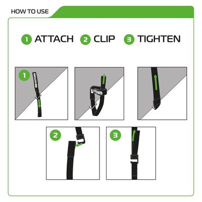 Oxford Atlas Straps G-Hook 26mm x 2.0m - Black | Oxford Motorcycle Luggage