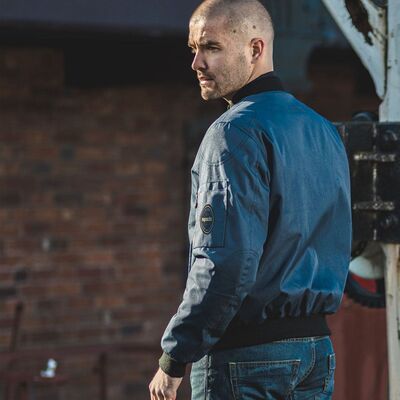 Spada Air Force One CE Textile Motorcycle Bomber Jacket - Blue | Free UK Delivery from Two Wheel Centre Mansfield Ltd