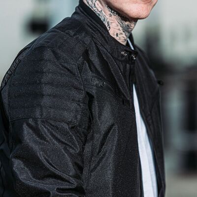 Spada Cafe Flux CE Waterproof Textile Jacket - Black | Free UK Delivery from Two Wheel Centre Mansfield Ltd