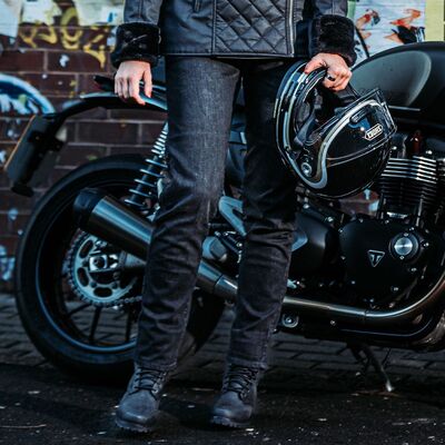 Spada Drifter CE Ladies Denim Motorcycle Jeans - Washed Black | Free UK Delivery from Two Wheel Centre Mansfield Ltd