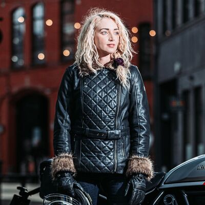 Spada Leather Lancer CE Ladies Motorcycle Jacket - Black | Free UK Delivery from Two Wheel Centre Mansfield Ltd