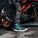 Spada Strider Pro CE Waterproof Motorcycle Trainers - Coral Blue | Free UK Delivery from Two Wheel Centre Mansfield Ltd